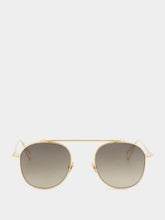 Ahlem Peony Gold and Rain Gradient Belleville Round Sunglasses