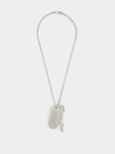 MM6 Maison Margiela Silver Key-Charm Logo Plaque Necklace