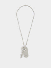 MM6 Maison Margiela Silver Key-Charm Logo Plaque Necklace