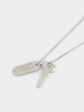 MM6 Maison Margiela Silver Key-Charm Logo Plaque Necklace