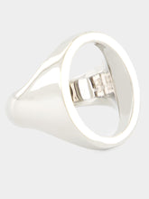 MM6 Maison Margiela Polished Palladio Open Chevalière Ring