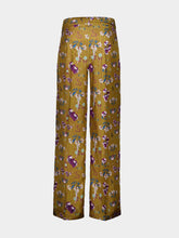 Paula Sonia Floral Psic Printed Silk Twill Pants