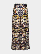 Paula Sonia Wonderland Printed Silk Twill Pants