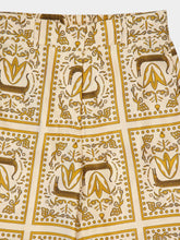 Paula Sonia Crocoprint Printed Silk Twill Pants