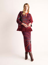 Paula Spar Burnt Henna Jacquard Pencil Skirt