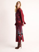 Paula Spar Burnt Henna Jacquard Pencil Skirt