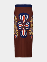 Paula Spar Potting Soil Jacquard Pencil Skirt