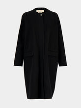 Marni Black Wool-Cashmere Collarless Coat