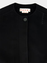 Marni Black Wool-Cashmere Collarless Coat