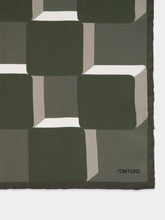 Tom Ford Forest Green Silk Pocket Square