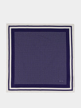 Tom Ford Navy Blue Polka-Dot Pocket Square