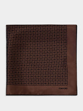 Tom Ford Brown Silk Square Checkered Scarf