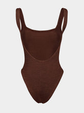 Hunza G Metallic Cocoa Square Neck One-Piece Swimsuit