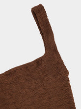 Hunza G Metallic Cocoa Square Neck One-Piece Swimsuit