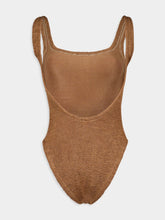 Hunza G Metallic Cocoa Square Neck Nile Swimsuit