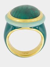 Aurélie Bidermann Turquoise and Malachite Tabarin Ring