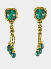 Aurélie Bidermann Gold and Pine Green Miki Malachite Earrings