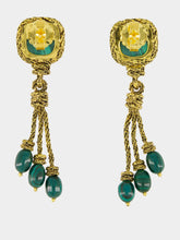 Aurélie Bidermann Gold and Pine Green Miki Malachite Earrings