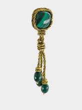 Aurélie Bidermann Gold and Pine Green Miki Malachite Earrings