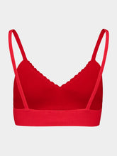 ESCVDO Apple Red Cropped Knit Cotton Top