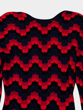 ESCVDO Red and Navy Ursula Hand-Crocheted Maxi Dress