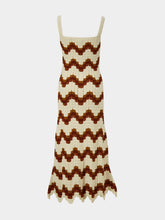 ESCVDO Ivory and Tobacco Marea Crochet Maxi Dress