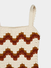 ESCVDO Ivory and Tobacco Marea Crochet Maxi Dress