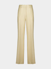 Paula Stacy Beige Wide-Leg Tailored Twill Pants