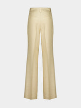 Paula Stacy Beige Wide-Leg Tailored Twill Pants