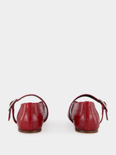 Le Monde Beryl Oxblood Stella Eel-Embossed Leather Slipper