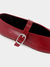 Le Monde Beryl Oxblood Stella Eel-Embossed Leather Slipper