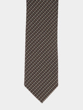 Tom Ford Brown Micro-Check Silk Tie