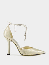 Jimmy Choo Gold Stevie Crushed Metallic Pumps