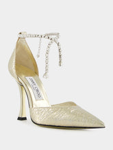 Jimmy Choo Gold Stevie Crushed Metallic Pumps