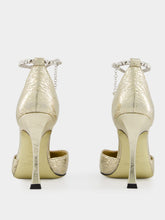 Jimmy Choo Gold Stevie Crushed Metallic Pumps