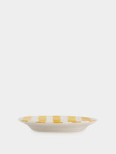 Les Ottomans Yellow Striped Ceramic Dessert Plate