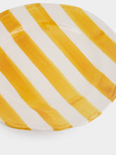 Les Ottomans Yellow Striped Ceramic Dinner Plate
