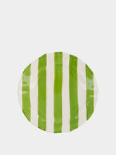 Green Striped Ceramic Dessert Plate