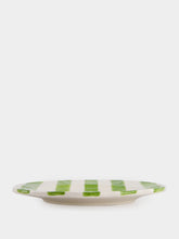 Les Ottomans Green Striped Ceramic Dinner Plate