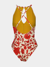 La DoubleJ x Orlebar Brown Dragonflower Mini Red Fonda Swimsuit