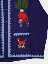 Baziszt Blue Mélange Long-Sleeve Embroidered Shirt