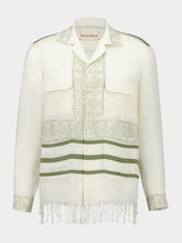 Baziszt Off-White and Khaki Embroidered Talilo Shirt
