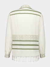 Baziszt Off-White and Khaki Embroidered Talilo Shirt
