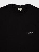 JNcQUOI Black Crewneck Logo T-Shirt