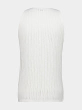 Commas White Thank Pointelle Knit Cotton Tank