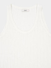 Commas White Thank Pointelle Knit Cotton Tank