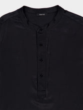 Tom Ford Black Silk Henley Pyjama Top