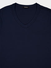 Tom Ford Navy Blue V-Neck T-Shirt