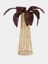 Coro Cora Burgundy Palm Tree Iraca Large Candle Holder