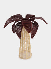 Coro Cora Burgundy Palm Tree Iraca Large Candle Holder